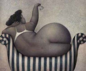 Jeanne Lorioz, fat woman, art
